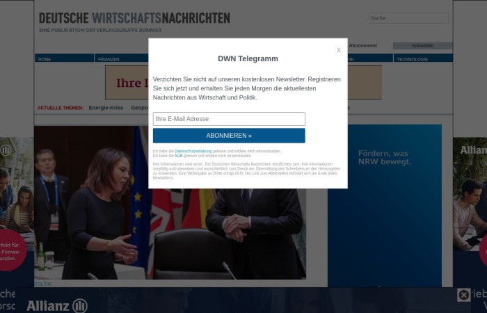 Site Screenshot for Deutsche Wirtschaftsnachrichten
