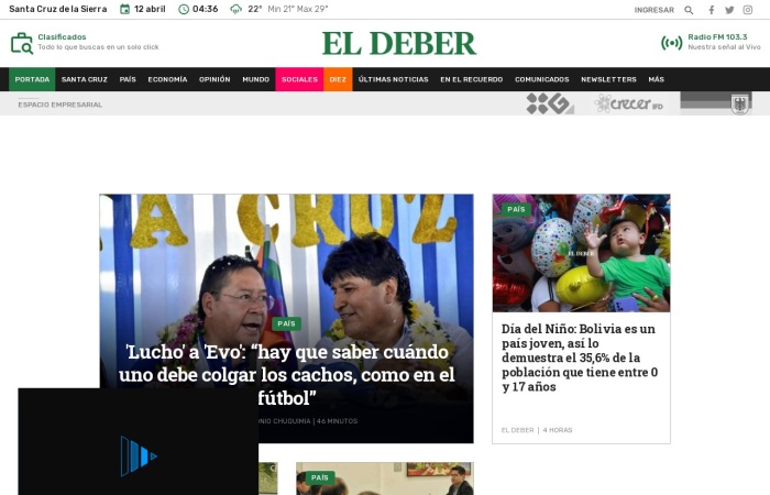 Site Screenshot for EL DEBER