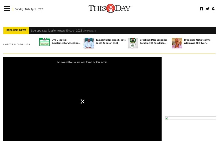 Site Screenshot for THISDAY