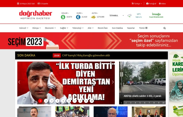 Site Screenshot for Doğruhaber Gazetesi