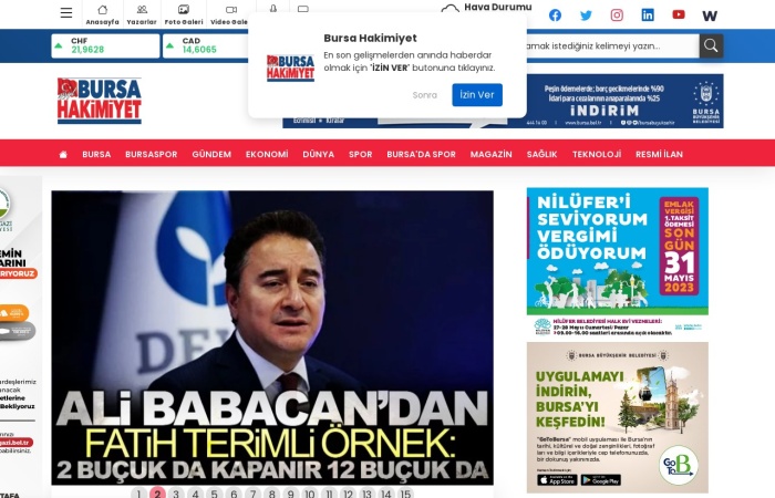 Site Screenshot for Bursa Hakimiyet