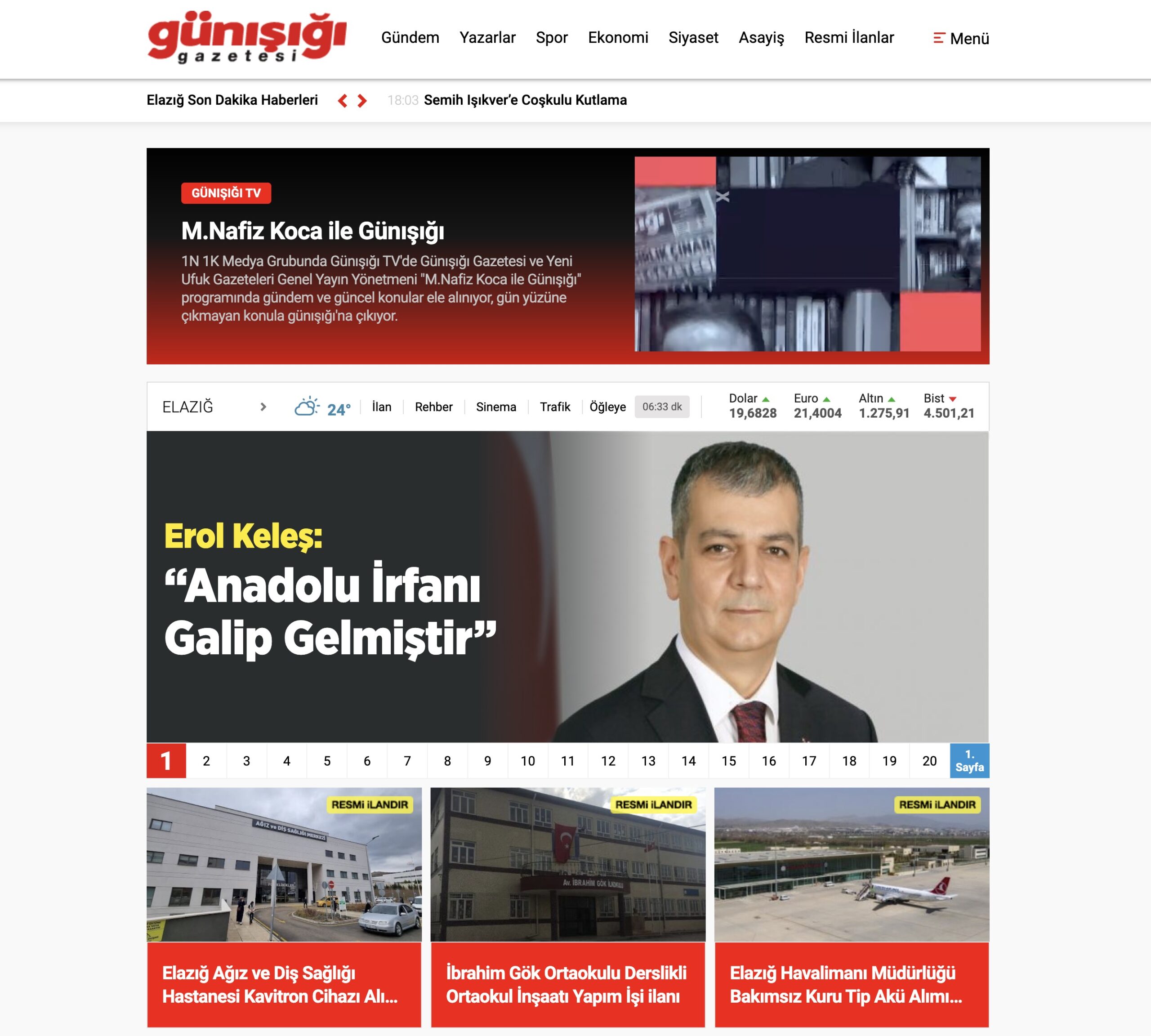 Site Screenshot for Günışığı Gazetesi