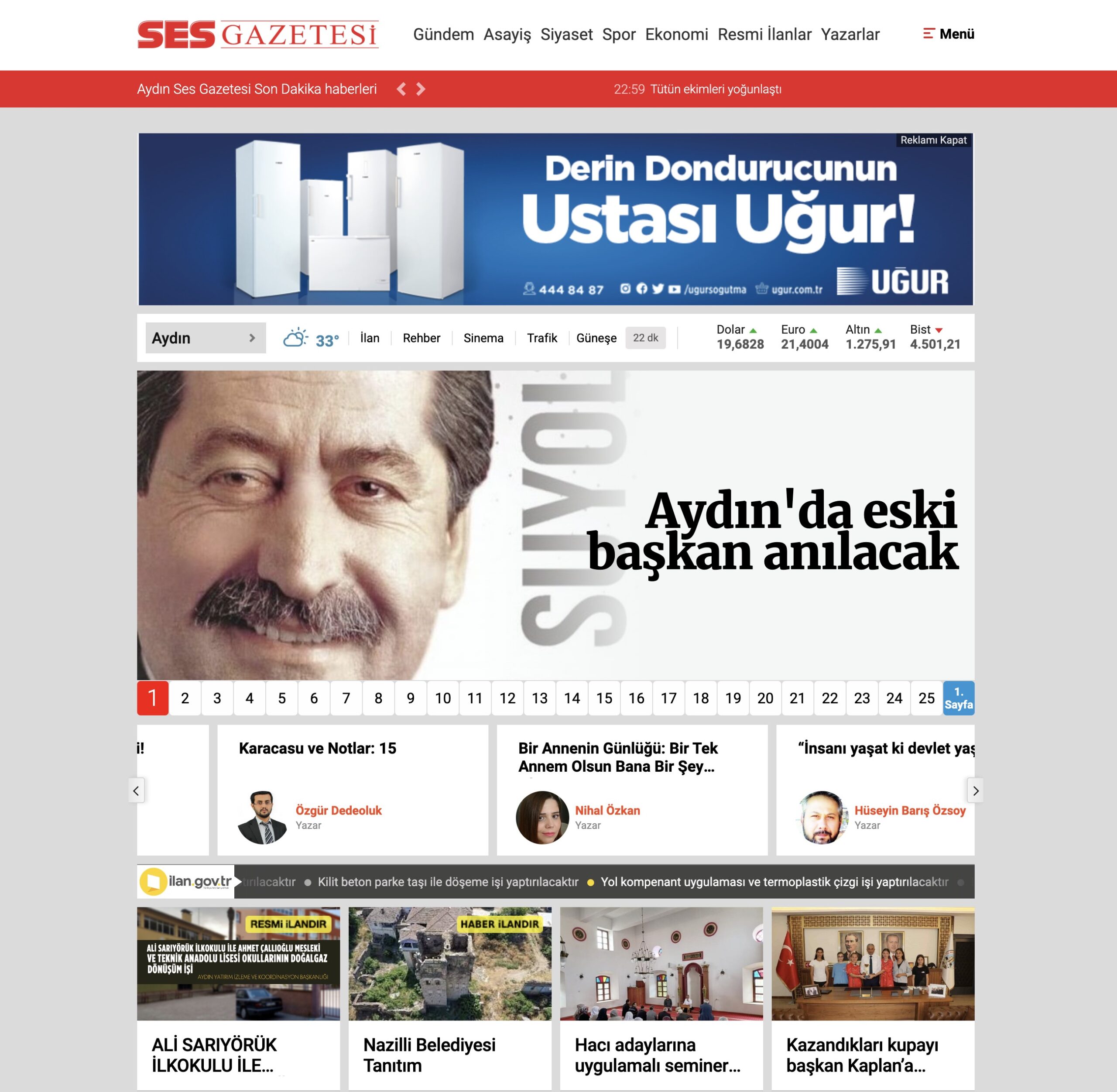 Site Screenshot for Aydın Ses Gazetesi